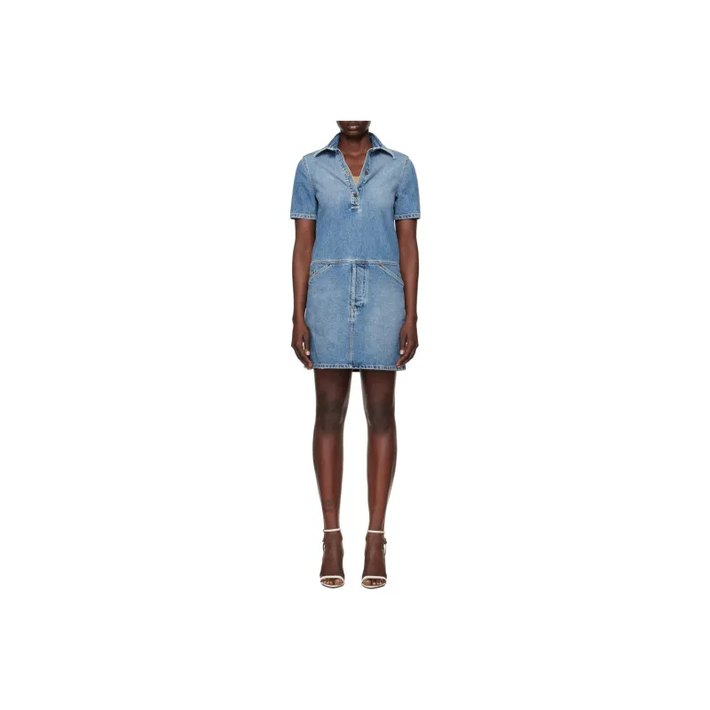 MOSCHINO Short Sleeved Dress Women's Blue-0