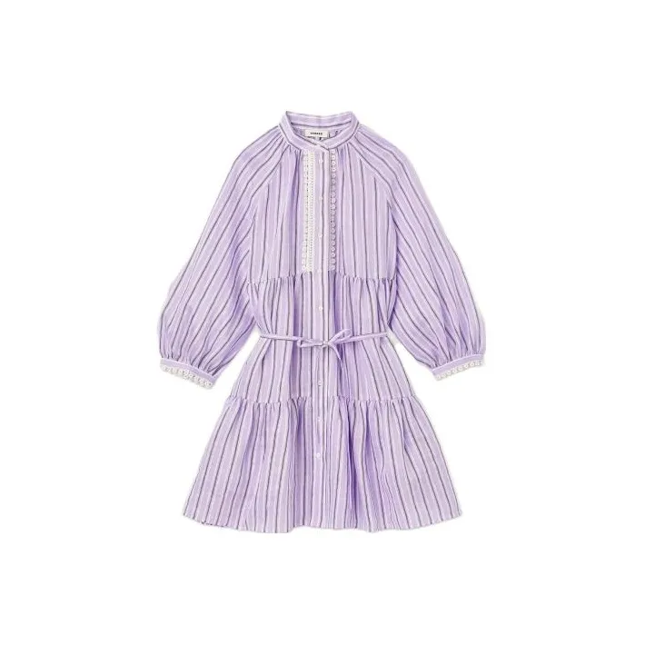 Sandro Short Sleeved Dress Women's Purple-0