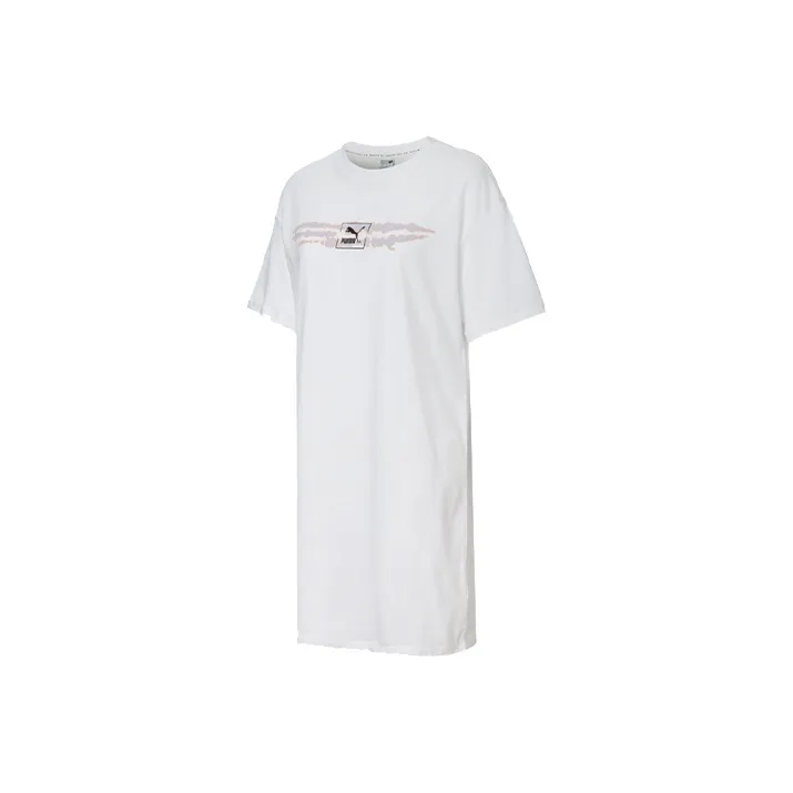 PUMA Short Sleeved Dresses Women's White-0