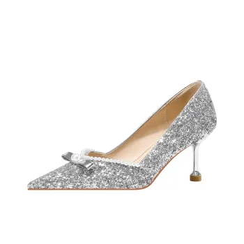 Lan Miao Slim Heel High Heels 6.5CM Women's Silver