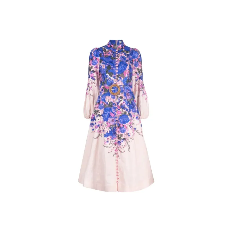 Zimmermann Long Sleeved Dress Women's Purple-0