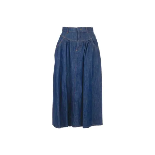 See By Chloe Denim Long Skirts Women's Blue