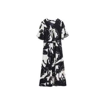 HUASJ Short Sleeved Dresses Women's Black