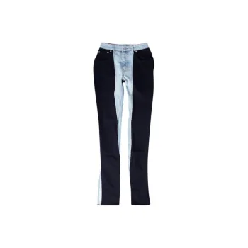 Mugler Bi Color Skinny Jeans 'Tokyo Blue/Black'