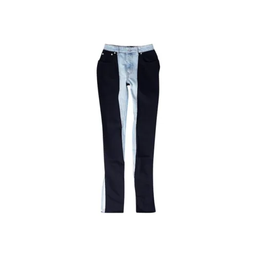 Mugler Bi Color Skinny Jeans 'Tokyo Blue/Black'