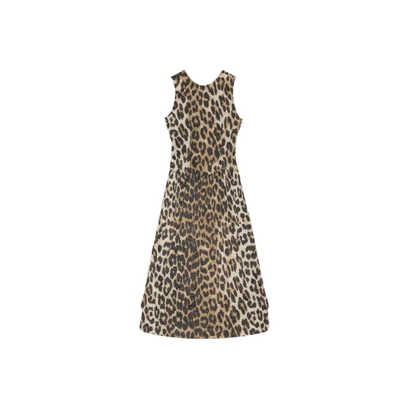 GANNI Sleeveless Dresses Women's Brown-0