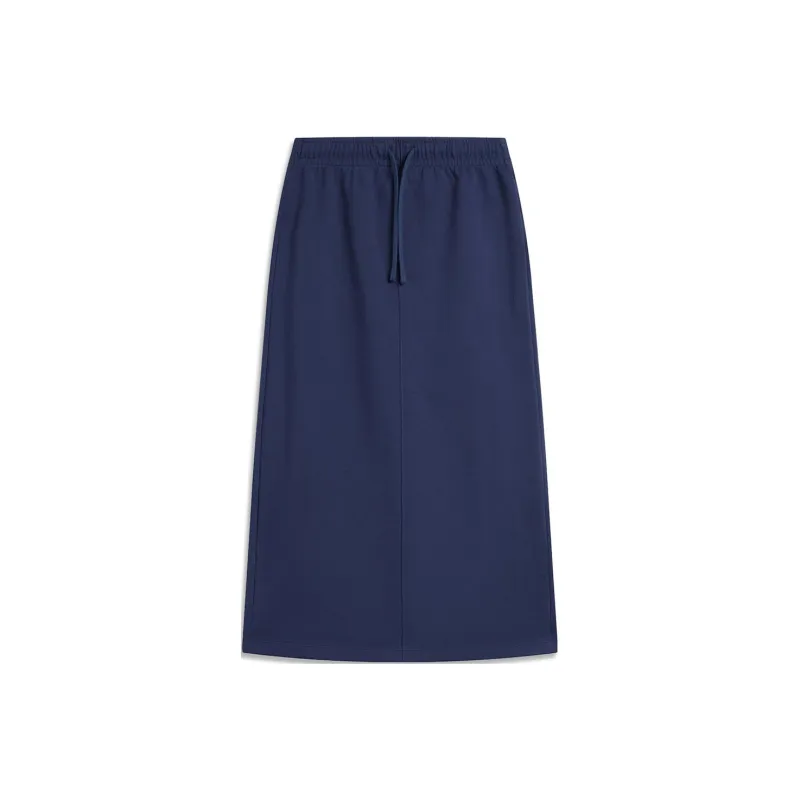 LiNing Weekend Youth Knit Long Skirt Women's Dark Ship Blue-0