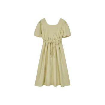 XIARIHUIZAIWANCANHOU Short Sleeved Dresses Women's Light Green