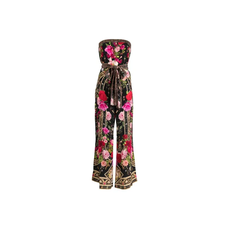 Camilla Embellished Floral Silk Jumpsuit-0