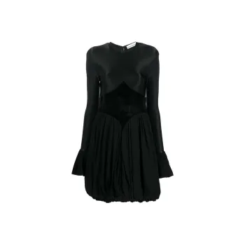 Paco Rabanne Panelled Crewneck Flared Dress