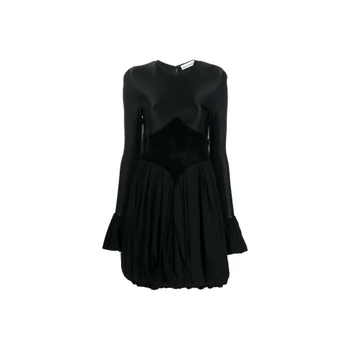 Paco Rabanne Panelled Crewneck Flared Dress