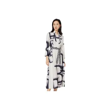 BBLLUUEE Long Sleeved Dress Women's Crescent White