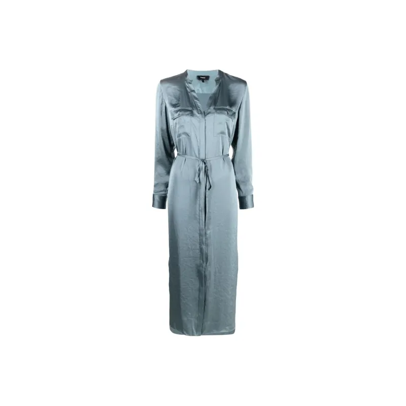 THEORY Long-Sleeved Dresses Women's Blue-0