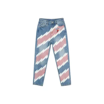 LALABOBO Jeans Women's Light Blue White