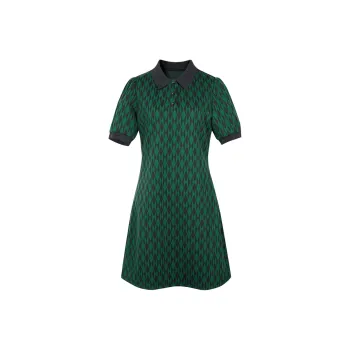 3COLOUR Sancai/3COLOUR Ibudu Series Short-Sleeved Dresses Women's Black Green