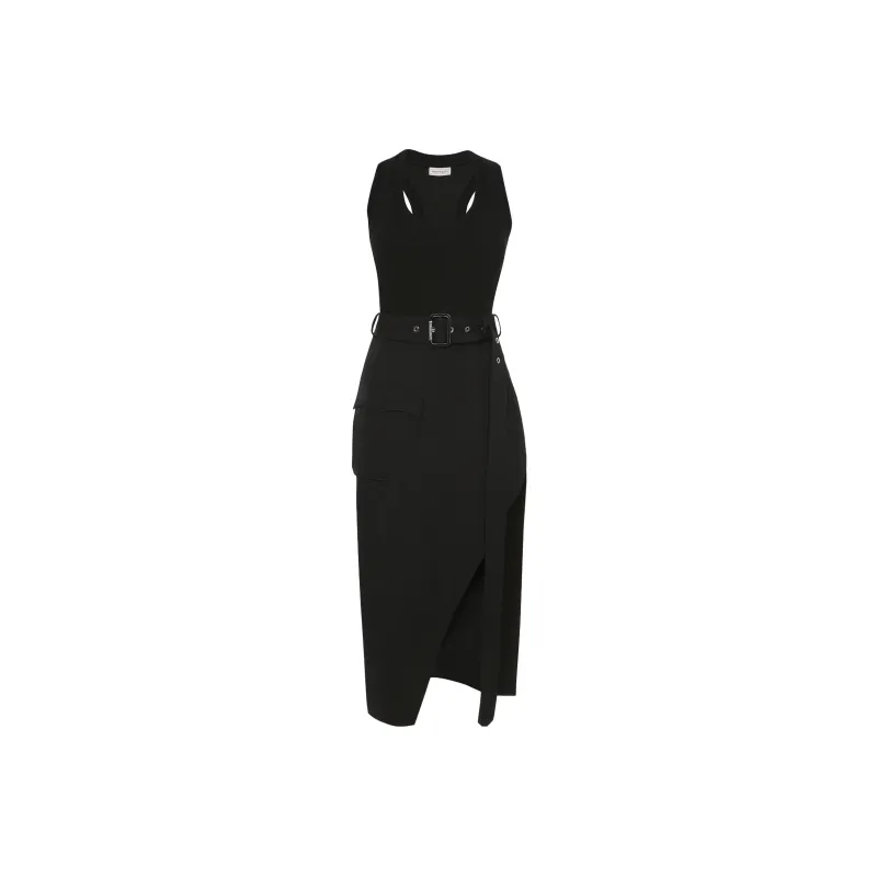 Alexander McQueen Belted Sleeveless Dress-0