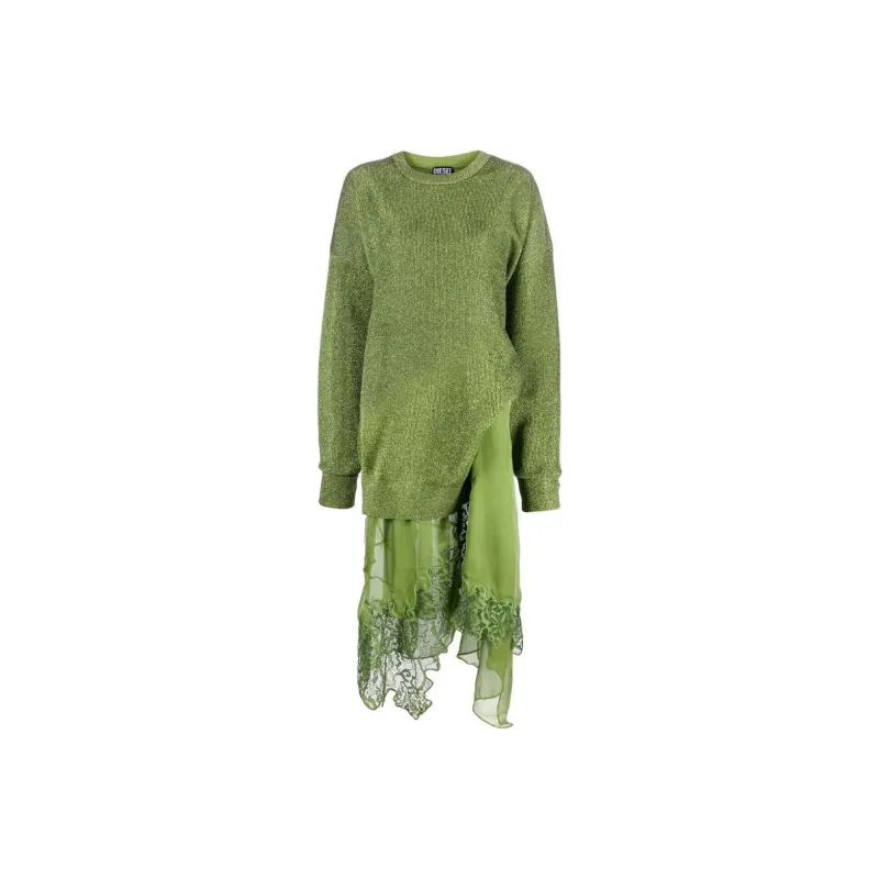 DIESEL Long-Sleeved Dresses Women's Green-0