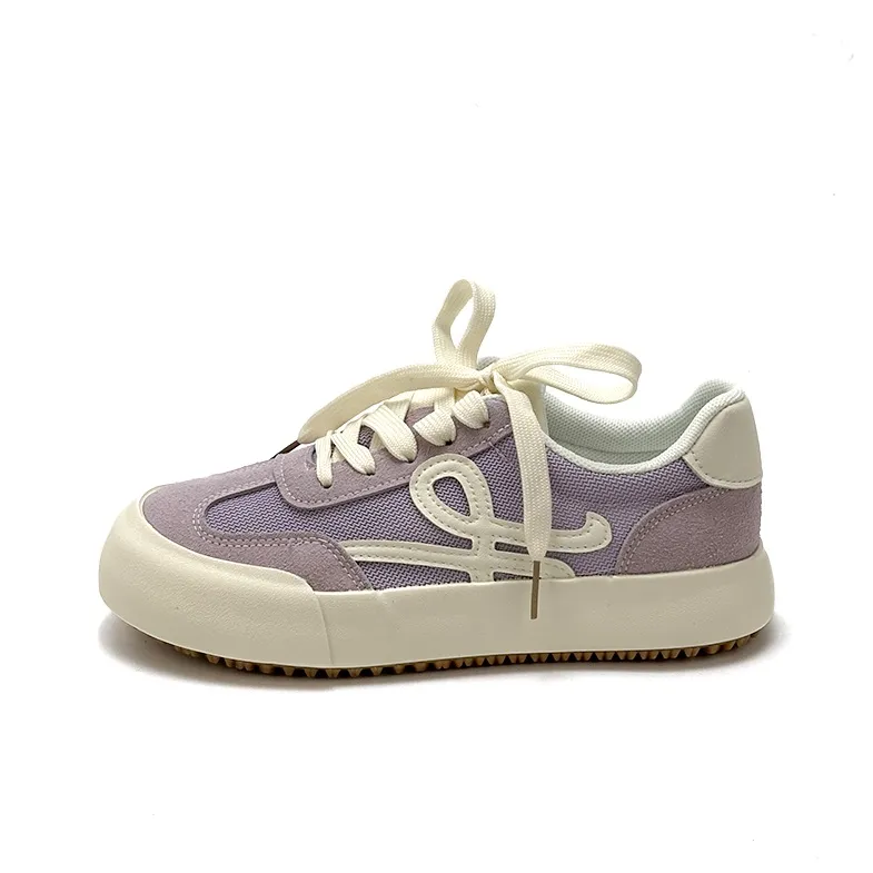 EASTERN CAMEL Skateboard Shoes Women's Low Top Cream Beige, Taro Purple, Lemon-3