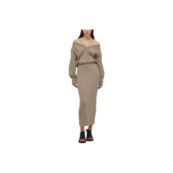 Self portrait Long Sleeved Dresses Women's Light Coffee