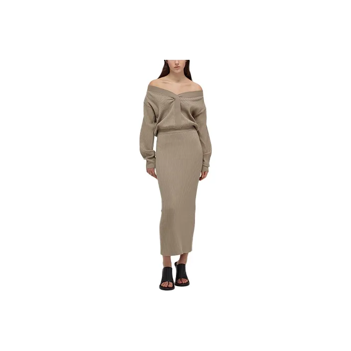 Self portrait Long Sleeved Dresses Women's Light Coffee-0