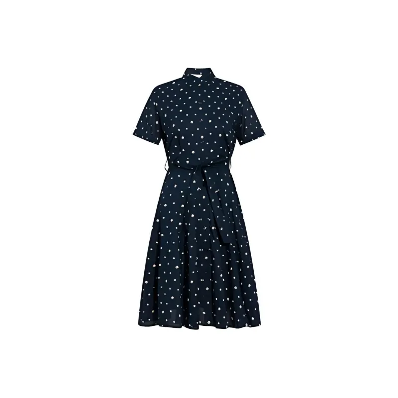 HAZZYS Short Sleeved Dress Women's Navy Blue-0