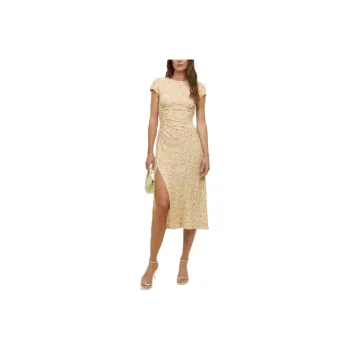 REFORMATION Frazier Dress Short-Sleeved Dresses Women's Yellow