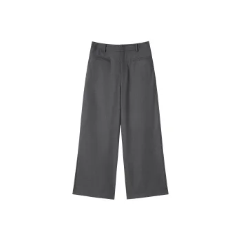 DIALOGUE Casual Pants Women's Gray Subtle Stripes