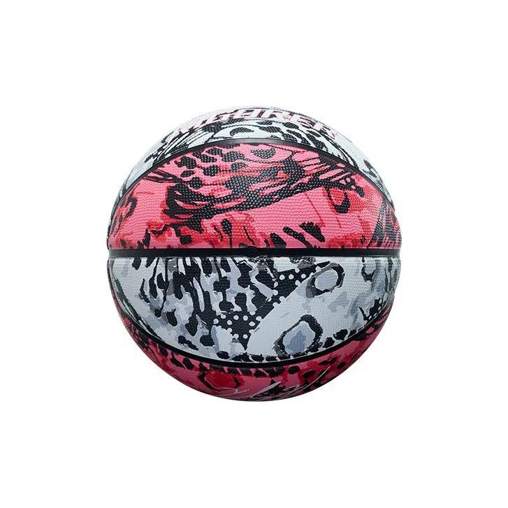 RIGORER Rubber Basketball White Pink Size 7 Ball Training Competition-4