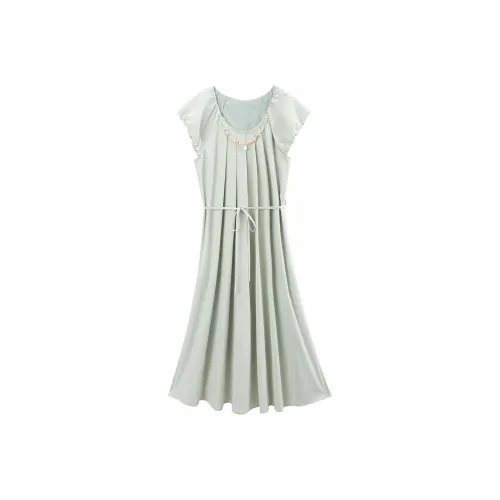 A Paradise For Awakening Short Sleeved Dresses Women's Green