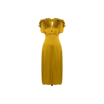 Victoria Beckham Plunging V Neck Satin Midi Dress