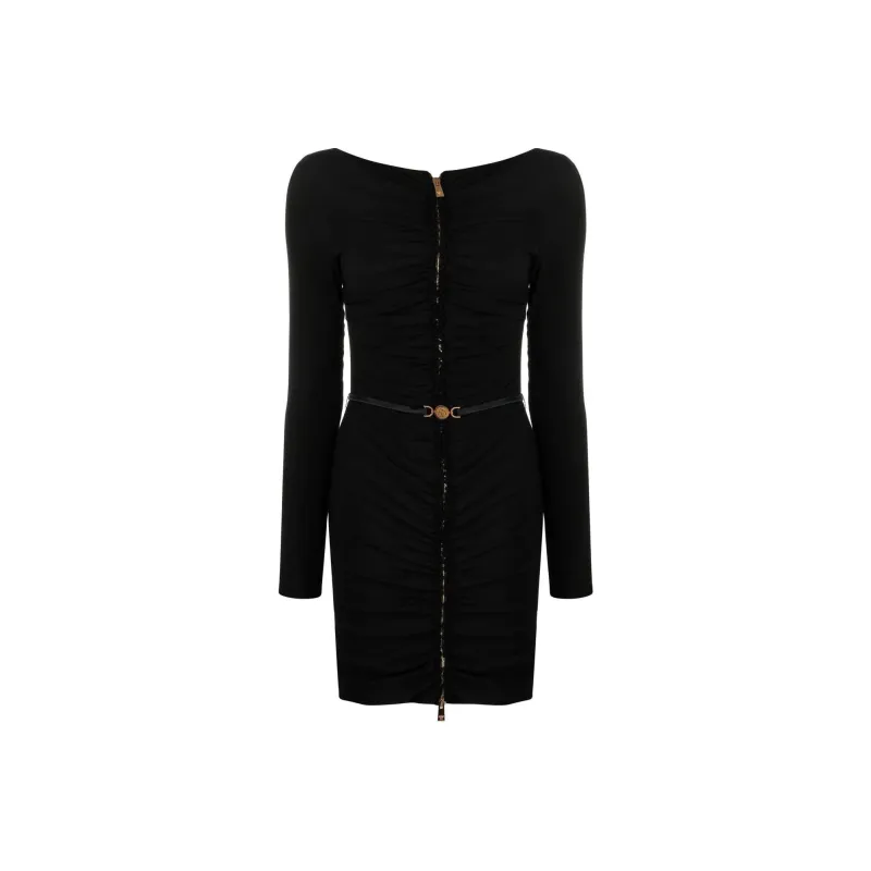 VERSACE Medusa Belted Waist Mini Dress-0