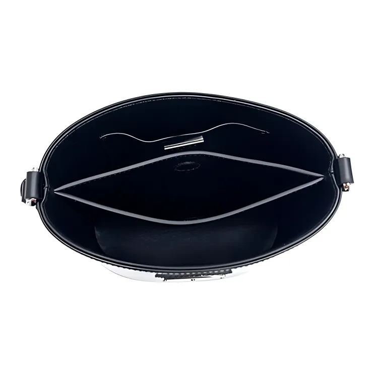 PRADA Cow Leather Bucket Bag Handbag Trumpets Women's Black-5
