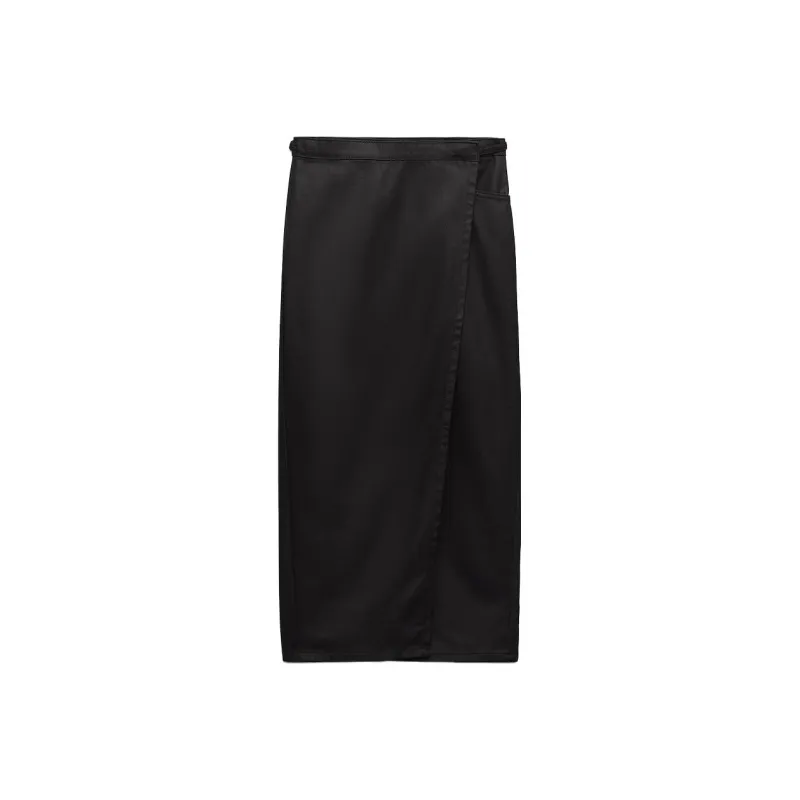 ZARA Denim Long Skirts Women's Black-0