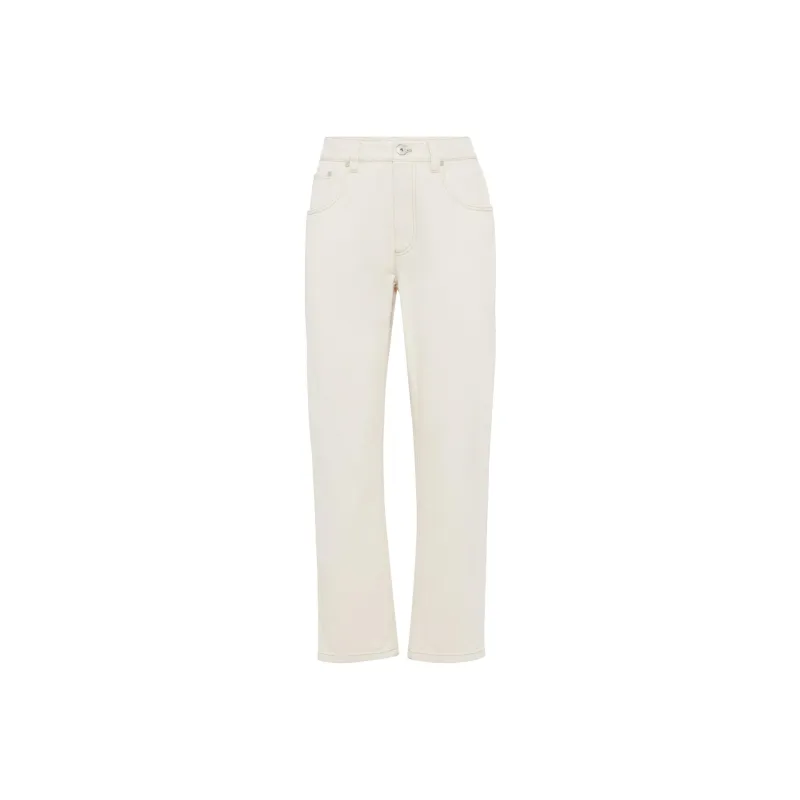 Brunello Cucinelli Logo Patch Cropped Jeans-0