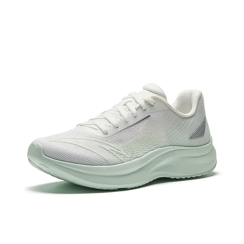 Anta Cushioning Rebound Height Increasing Lightweight Low Top Training Racing Running Shoes Women's White Green-1