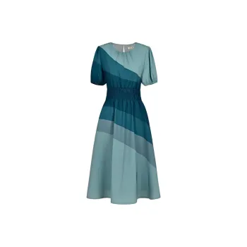 DIFFIE RIEGER Short-Sleeved Dresses Women's Cool Green Jade
