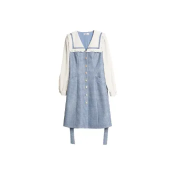 Olrain SS22 Patchwork Style Dress Sky Blue