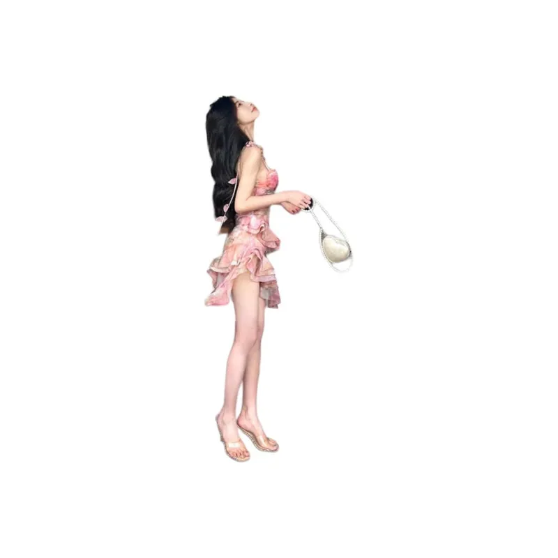 Mu Xiao Xin Slip Dresses Women's Pink Dresses-1
