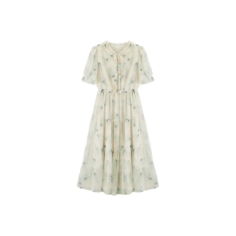 XIANGYING Short Sleeved Dress Women's-0