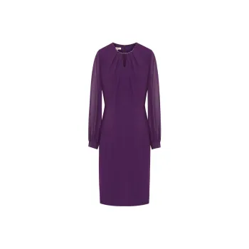 BBLLUUEE Long Sleeved Dress Women's Purple Bamboo