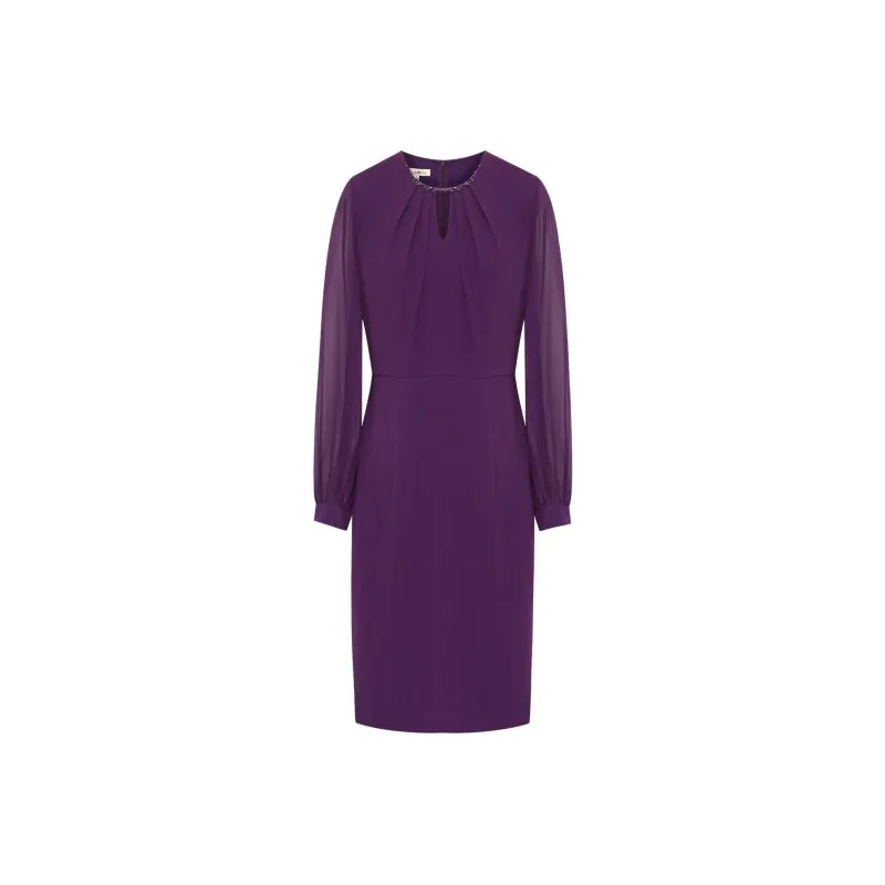 BBLLUUEE Long Sleeved Dress Women's Purple Bamboo-0