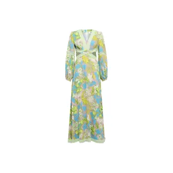 DVF Diane Von Furstenberg SS24 Long Sleeved Dress · Women's Green