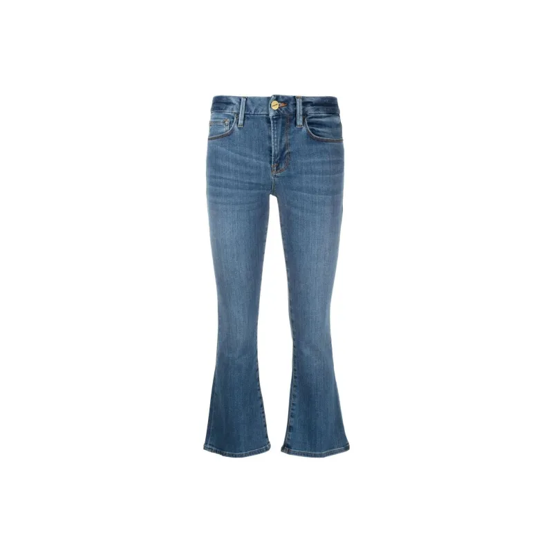 FRAME Low-Rise Cropped Flared Jeans-0