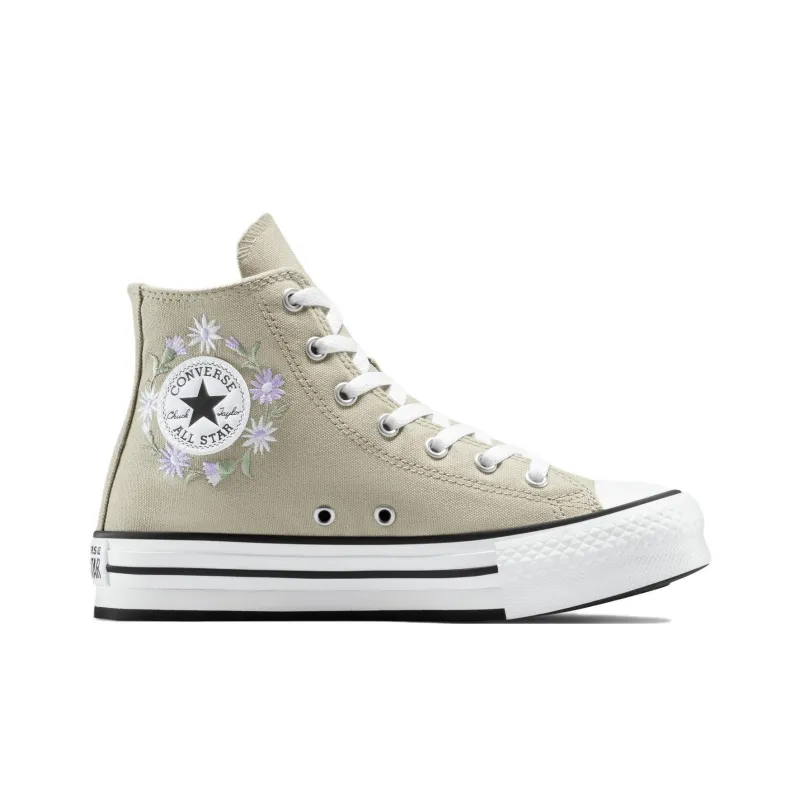 Converse Chuck Taylor All Star Lift Anti Slip Wear Resistant High Top Canvas Shoes Women's Gray Green-1