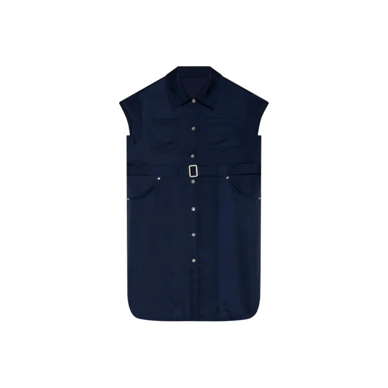 DKNY Short Sleeved Dress Women's Navy Blue-0