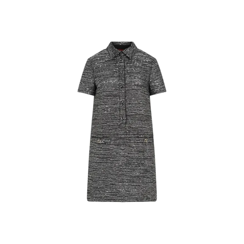 GUCCI Tweed Collared Shirt Dress-0