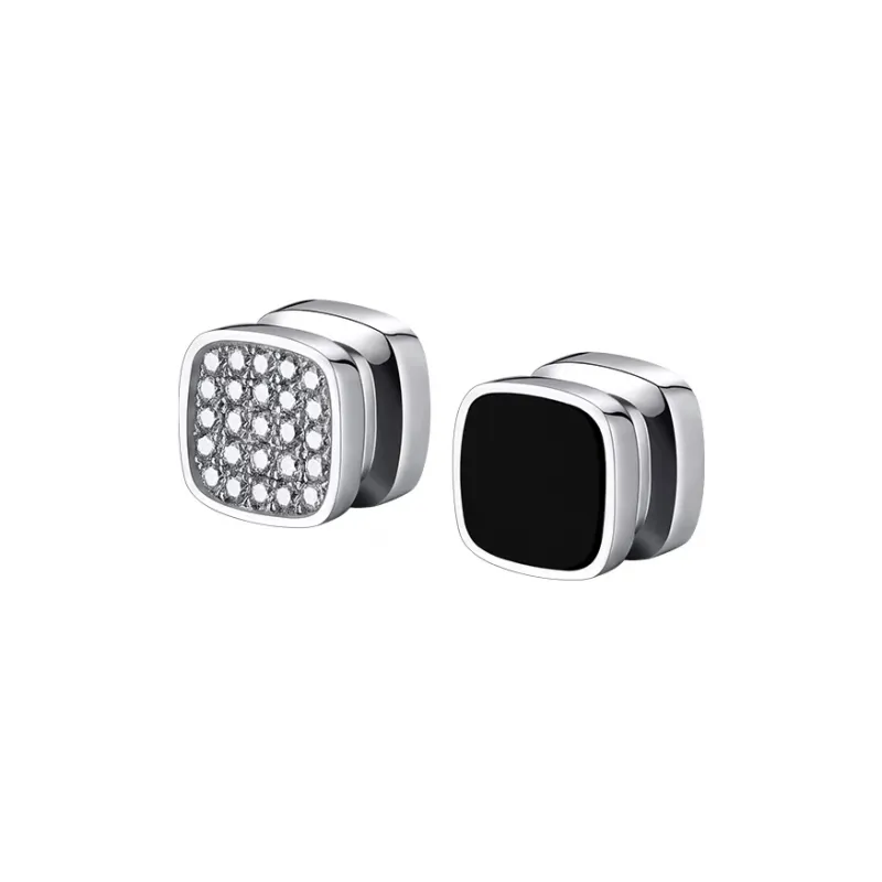 DAIRUO Zircon Clip On Earrings Men's-0