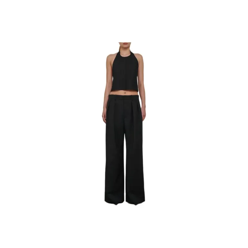 WARDROBE.NYC Low Rise Trouser Casual Pants Women's Black-0