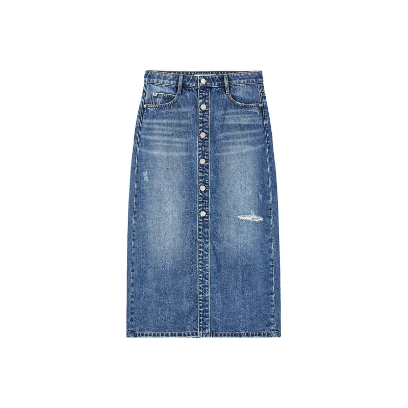 Miss Sixty Denim Long Skirt Women's Blue-0