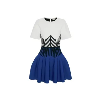 Alexander McQueen Short-Sleeved Dresses Women's Blue